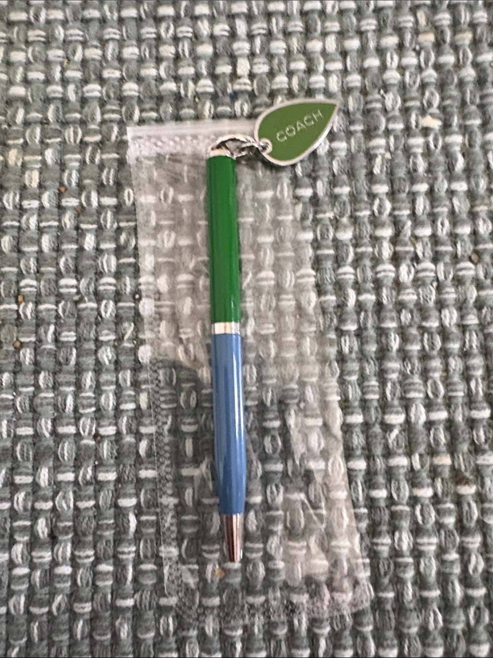 Coach Green and Blue Pen Charm Keyring